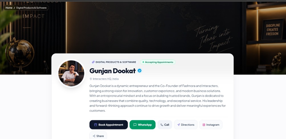 Gunjan Dookat Real Portfolio on Interacters